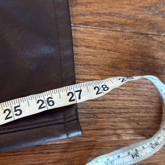 Old Navy high rise bootcut brown faux leather pants 0 - Picture 6 of 14